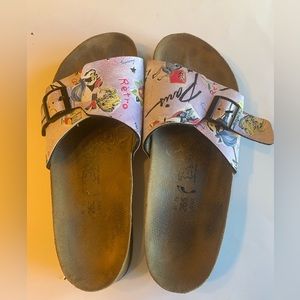 BIRKI’S Birkenstock Catalina Retro Paris Flapper Slide Sandals Purple, size 41